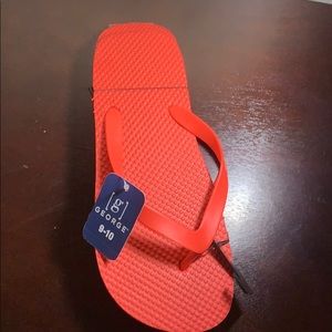 Red flip flops